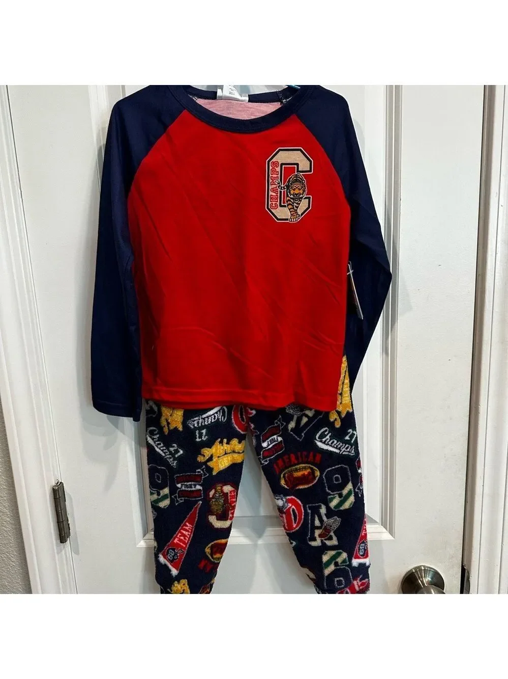 Kids Pajama Set with Red and Blue Design